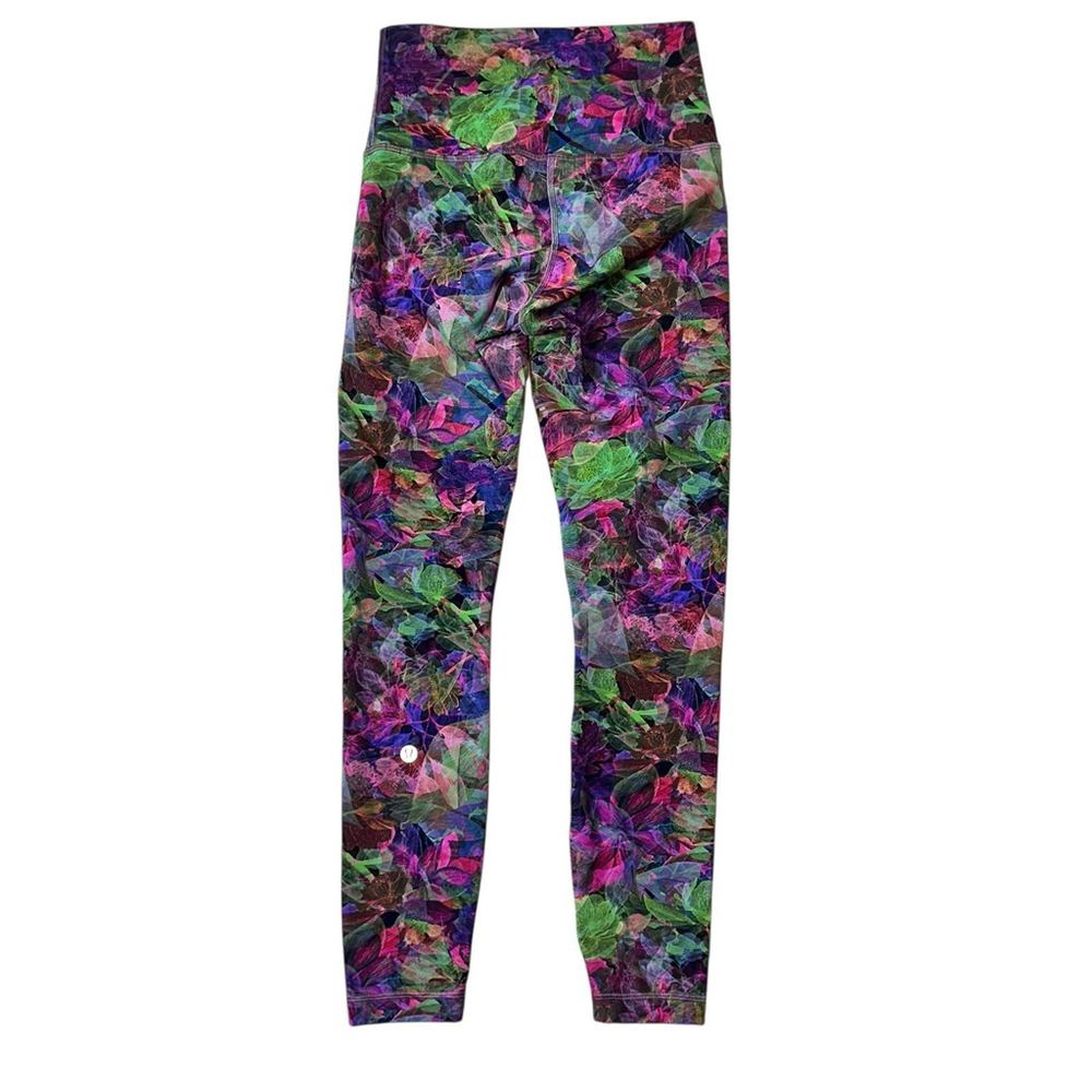 Lululemon Wunder Train High Rise 25” Leggings Vivid Floral Multi Size 4 Everlux - Picture 3 of 5